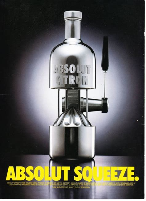 Absolut Squeeze Vintage Vodka Ad For Absolut Citron Copyright Etsy