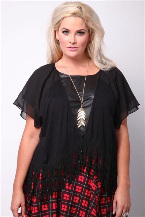Check spelling or type a new query. Black Fringed Hem Jersey Shrug With Chiffon Sleeves from ...