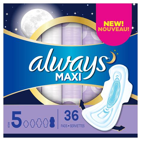 Always Maxi Super Pads Winged Unscented Extra Heavy Size 5 36 Ct