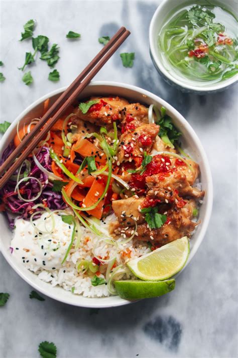 Easy Grilled Chicken Poke Bowls Dished By Kate