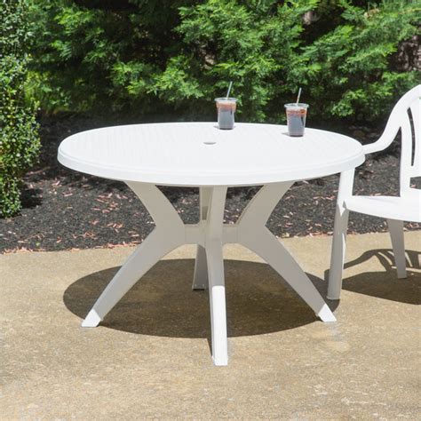 Round Resin Patio Table With Umbrella Hole Amazon Com Compamia Ronda