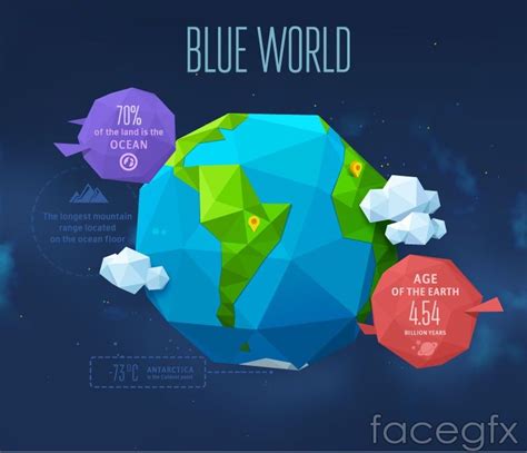 Origami Background Blue Earth Vector Earth Day Images Blue Earth Earth