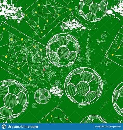 Soccer Or Football Seamless Pattern Background Tactics Diagram Soccer