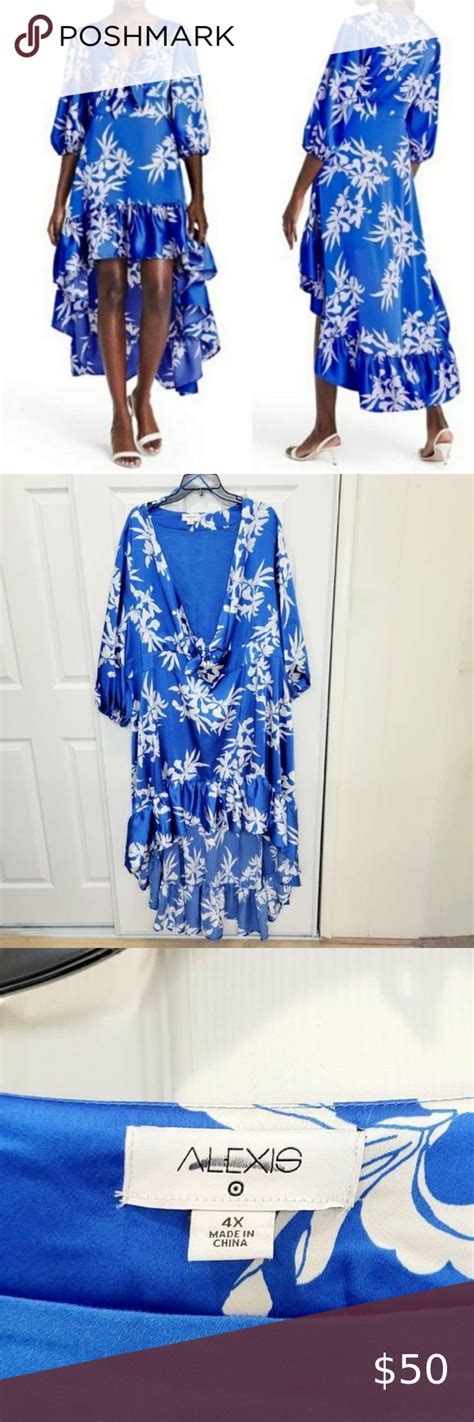 Alexis For Target Blue Floral Tie Front Dress 4x Tie Front Dress Maxi Dress Blue Dress