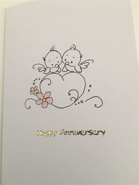 Happy Anniversary Card Hand Drawn By Lilyinnovationdesign On Etsy