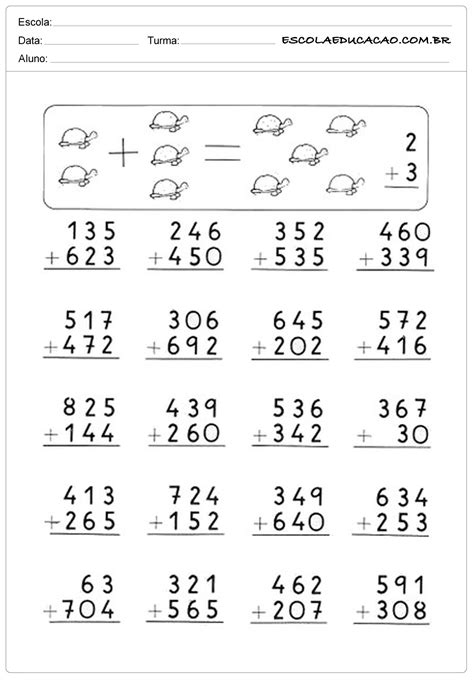 Atividade Algarismos 3 Ano