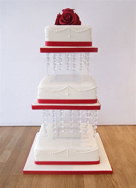 Maybe you would like to learn more about one of these? 3 Tier Square Wedding Cake on Chandelier Stand - The ...