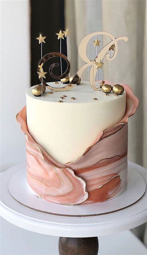 37 pretty cake ideas for your next celebration rose gold marble cake fondant cakes birthday