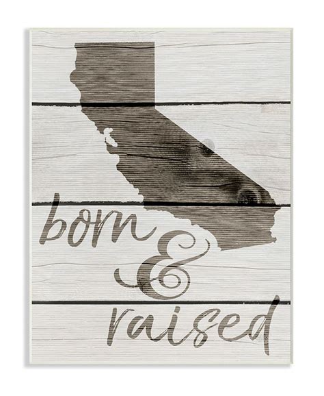 Stupell Industries Born And Raised California Wall Plaque Art 10 X 15
