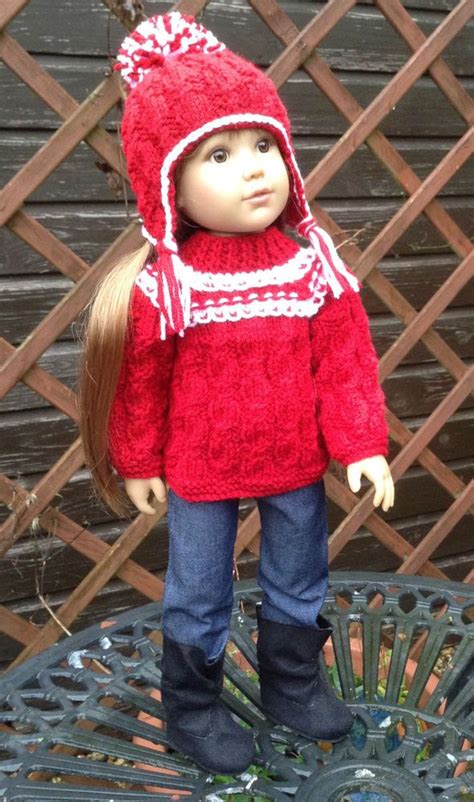 Hand Knit Outfit For Designa Friend Or Kidz N Cats 18inch Slim Bodied