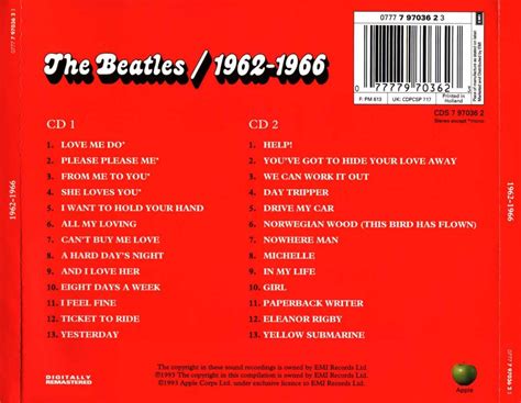 Super Discografia The Beatles 1973 The Beatles 1962 1966 The Red