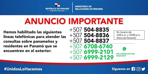Whatsapps Y Números Especiales Para Panameños Y Residentes En Panamá Que Se Encuentren En El