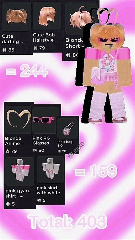 Roblox Outfit Ideas Cute Blonde Hair Blonde With Pink Roblox