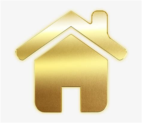 Icon House Home Button Logo Gold Icono De Casa Png Free