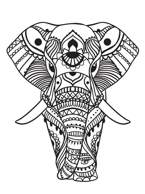 Color Mind Nº2 Elephant Coloring Page Mandala Elephant Mandala