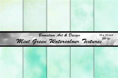 Mint Green Watercolour Textures Graphic By Bamalam Art And Design