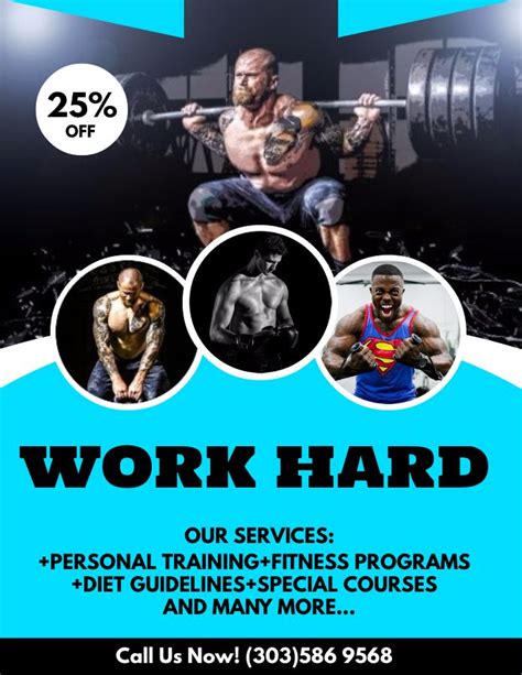 Gym Advertisement Poster Flyer Social Media Graphic Design Template