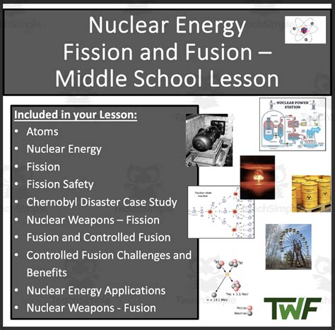 Nuclear Energy Fission And Fusion Middle School Lesson By Teach Simple