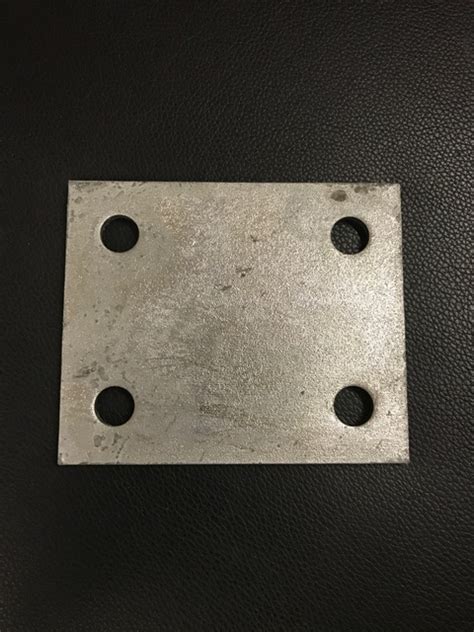 100 X 120 X 5mm Galvanised Base Plate 4 Bolt Holes Fence Products