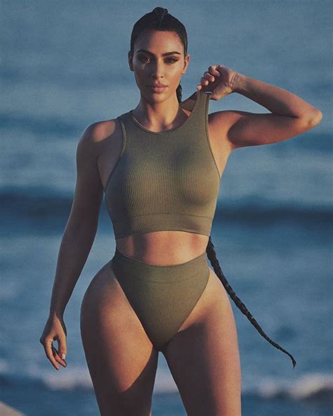 kim kardashian olive green skims ribbed sports bra 2020 on sassy daily in 2020 kardashian