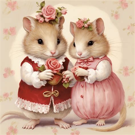 Valentine Mice Art Print Free Stock Photo Public Domain Pictures