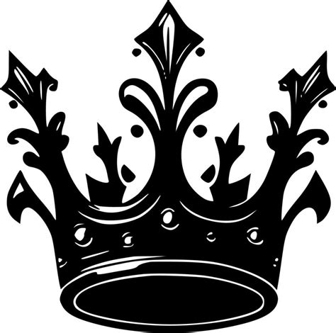 Crown Black And White Vector Illustration Vector Art At Vecteezy