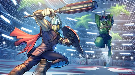Hulk Vs Thor Ragnarok Fight Marvel 4k Hd Superheroes Wallpapers Hd