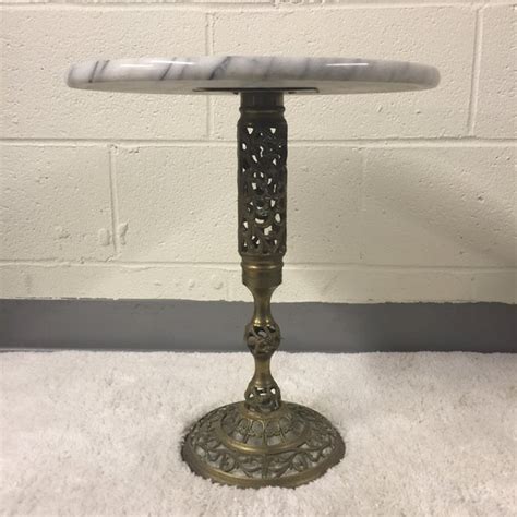 Plenty of furniture to choose from. Vintage Marble Top Brass Side Table | Chairish