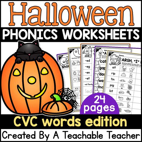Halloween Cvc Words Activities No Prep Phonics Worksheets A