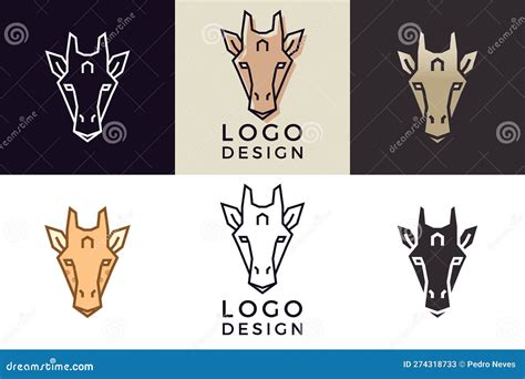Stylized Geometric Giraffe Head Illustration Vector Icon Tribal Design