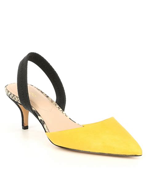 Lovorelle leather kitten heel slingback pumps (with images)