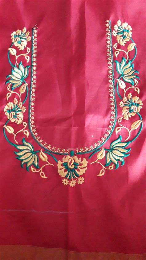 Indian Blouse Neck Embroidery Designs For Women Hot Cotton Brand