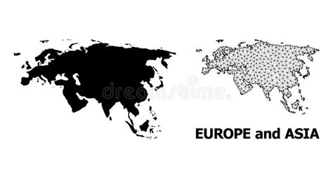 Solid And Network Map Of Europe And Asia Stock Vector Illustration Of