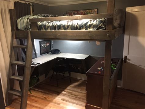 Loft Bed Full Size With Desk Underneath Diy Loft Bed Loft Bed Plans