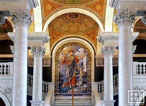 Library Of Congress Great Hall Mosaic Framed Photograph By Andrew Prokos