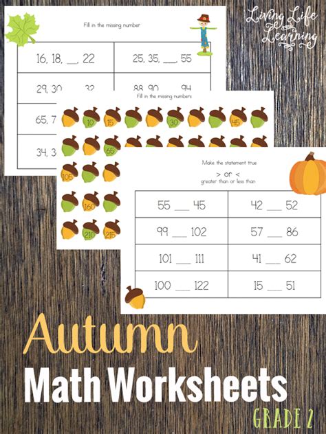 FREE Autumn Math Worksheets