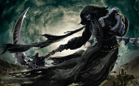 The Reaper Illustration Grim Reaper Devils Fantasy Art Hd Wallpaper