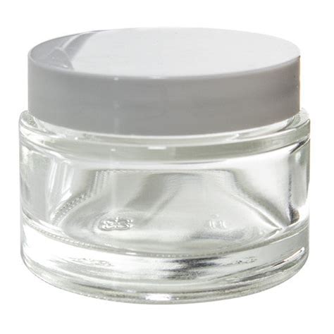 Clear Glass Balm Jar With White Foam Lined Lid 2 Oz 12 Pack