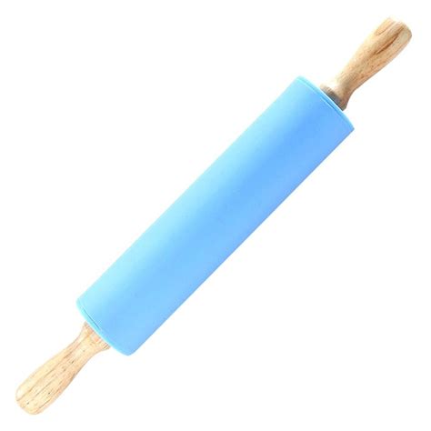 Ylshrf Large Wooden Handle Revolving Non Stick Silicone Rolling Pin