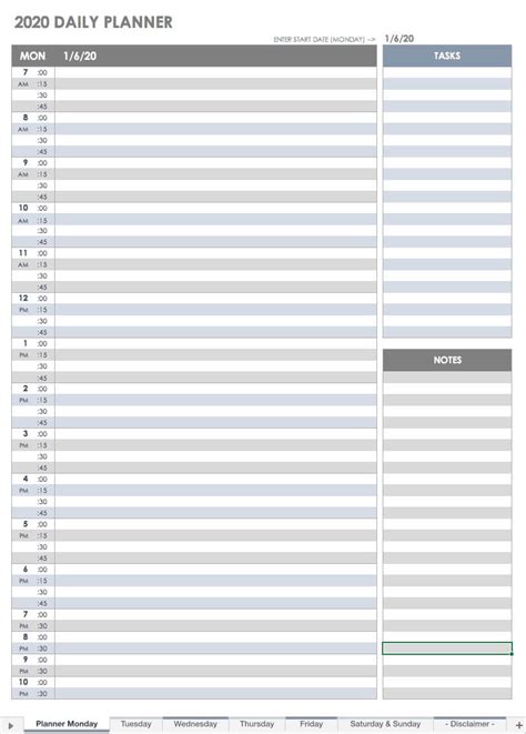 Free Printable Daily Calendar Templates Smartsheet With Regard To
