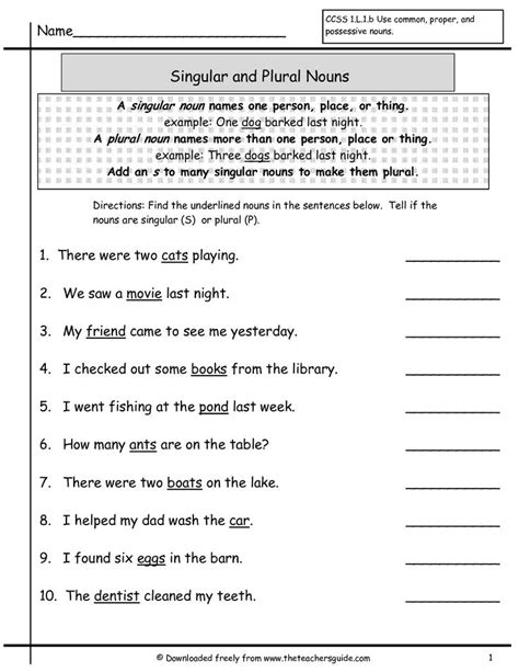 This is a suitable resource page for seventh graders, teachers and parents. singularpluralnouns1Firstgrade-001-001.jpg 1,224×1,584 ...
