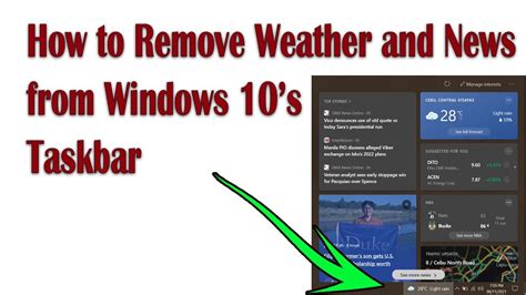 How To Remove Weather News And Interests From Windows S Taskbar Youtube