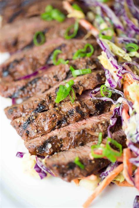 Let it rest for 10 minutes before cutting against the grain. Grilled Flat Iron Steak with Marinade - Jessica Gavin