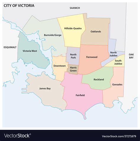 Neighborhood Map City Victoria Canada Royalty Free Vector