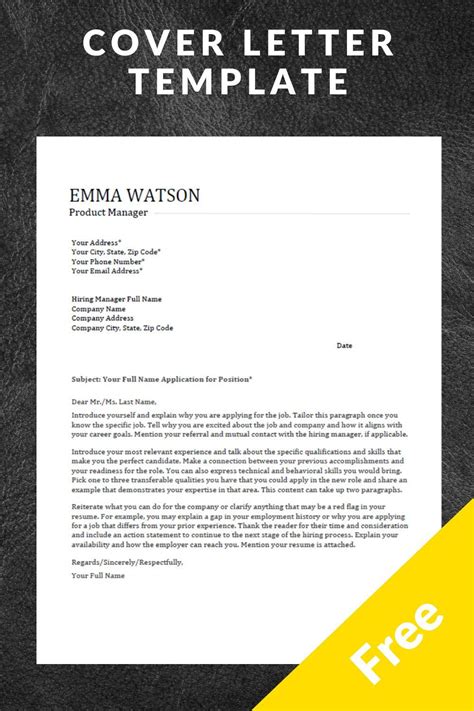 Cover Letter Template Download For Free D