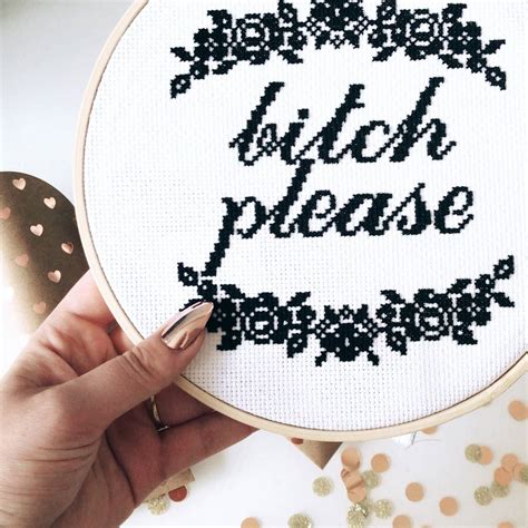 xl bitch please modern cross stitch kit by innocent bones