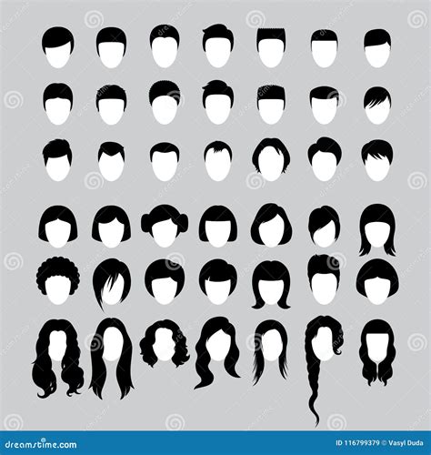 Hair Silhouettes Stock Vector Illustration Of Hairstyle 116799379
