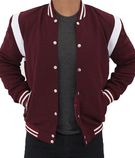 Mens College Bomber Maroon Varsity Jacket Jackets Expert