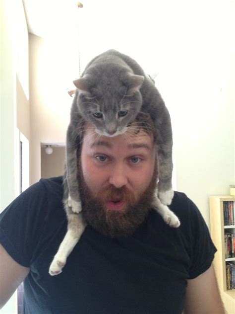 Check out below to find out snapchat cat on head or puss on head filter. Man wearing cat on his head | The Year(s) of Living Non ...