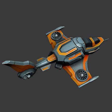 3d model sci fi spaceships vr ar low poly cgtrader